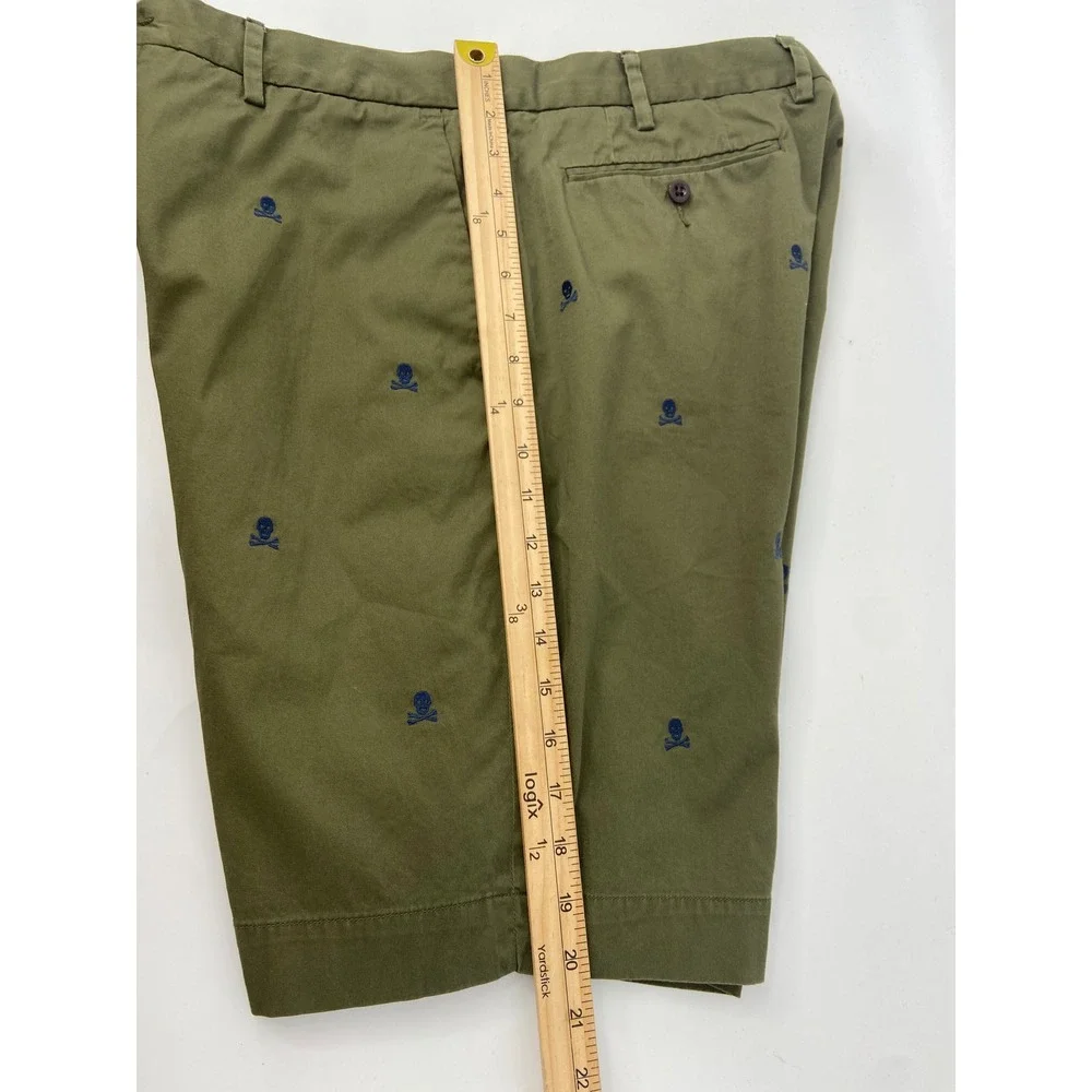 Polo Ralph Lauren Shorts Mens 34 Green Skull Stretch Classic Preppy Chino